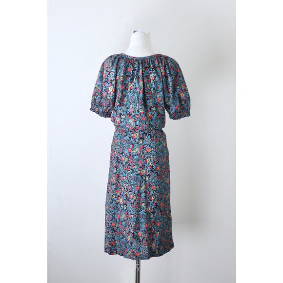 Handmade Size XL Vintage Prairie Sun Dress Cottage Cotton Floral Print - Picture 7 of 9